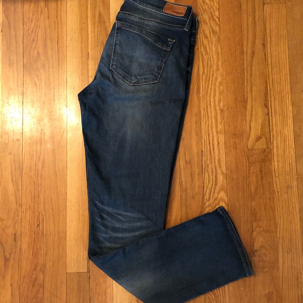 Express Cropped Skinny Mid Rise Jeans